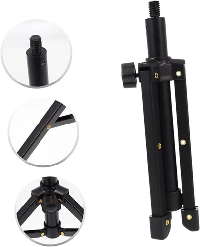 Miniatura 7 de Soporte de micrófono portátil de escritorio 1/4 trípode Soporte de mesa Soporte de micrófono ajustable Soporte de clip de micrófono