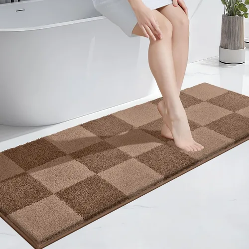 Miniatura 21 de PURRUGS Alfombra de baño antideslizante lavable a máquina 20 x 30 pulgadas, tapete de baño súper absorbente y de secado rápido, alfombra de baño