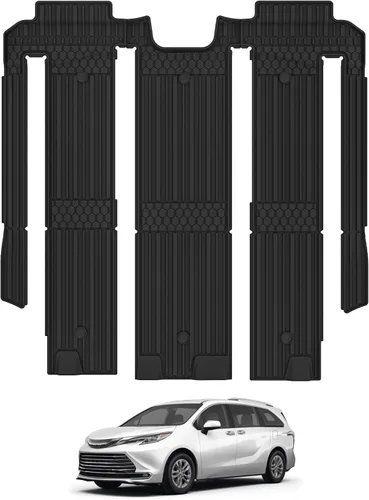 Miniatura 31 de Alfombrillas de Piso 3W Compatibles con Toyota Tundra 2014-2021 (Solo para Cabina CrewMax), Revestimiento de Piso de TPE para Todo Clima con Ajuste