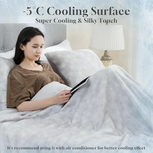 Miniatura 4 de OIGAE Edredón refrescante, manta refrescante japonesa Q-Max 0.45 de doble cara para personas que duermen con calor y sudores nocturnos, edredones