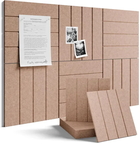 Miniatura 46 de Tablero de anuncios de fieltro grande de 36 x 24 pulgadas, alternativa al tablero de corcho – Paquete de 6 con 40 pestañas adhesivas extraíbles