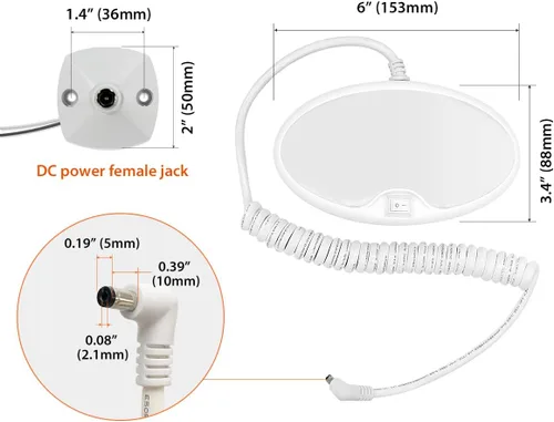 Miniatura 6 de Dream lighting Luz de litera portátil para caravana emergente (Pop up Camper) de 12 voltios, lámpara de techo interior para RV con enchufe