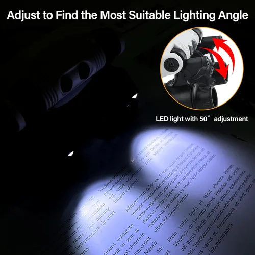 Miniatura 3 de Gafas de aumento para cabeza manos libres, lupa con luz, 1X, 2X, 3X, 5X, 6X, 8X, ideal para joyería, extensiones de pestañas, soldadura, Lupa