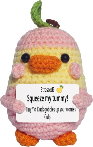 Miniatura 11 de Regalos personalizados para mujeres, hombres, mamá, papá - Tarjetas de regalo en blanco - Pato de peluche de ganchillo hecho a mano de apoyo Tarjeta