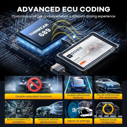 Miniatura 5 de THINKCAR Herramienta de diagnóstico del escáner OBD2, herramienta de escaneo de automóvil ThinkScan 689 con función de reinicio de 34, escáner