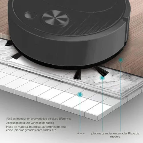 Miniatura 5 de Fdit Robot Aspirador, Mini Automático con Evitación USB de Carga Robot Inteligente para Barrido para Pisos de Madera para Alfombras (Negro)