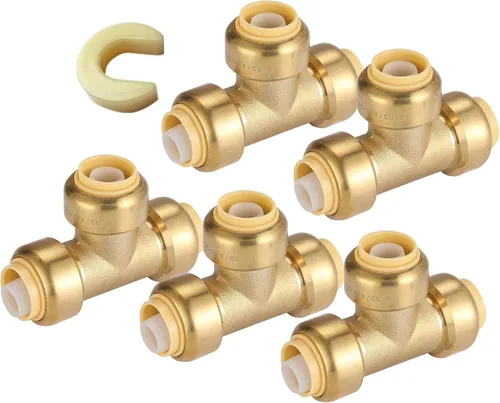 Miniatura 8 de Paquete de 12 acoplamientos rectos Pushfit de 1/2 pulgada, acoplamiento a presión de latón PEX con clip de desconexión, accesorios de plomería a