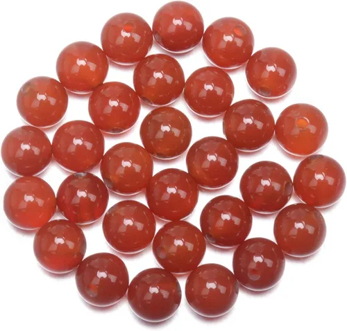 Miniatura 9 de AD Beads Cuentas redondas sueltas de piedras preciosas naturales de 0.394 in, agujero grande, tamaño de 0.079 in, 30 unidades (perla blanca)