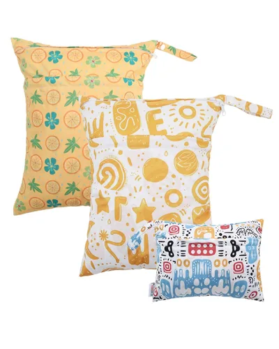Miniatura 21 de ALVABABY 2 bolsas de pañales de tela para ropa húmeda, reutilizables con dos bolsillos con cremallera, para viajes, playa, piscina, guardería