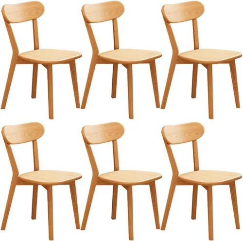 Miniatura 14 de YVYKFZD Sillas de comedor de madera maciza, juego de sillas de cocina con respaldo curvo, silla de comedor sin brazos, silla auxiliar cómoda de Negro
