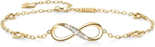 Miniatura 15 de Billie Bijoux Pulsera tobillera de plata de ley 925 para mujer, con símbolo de amor infinito, ajustable, grande, regalo para mujer