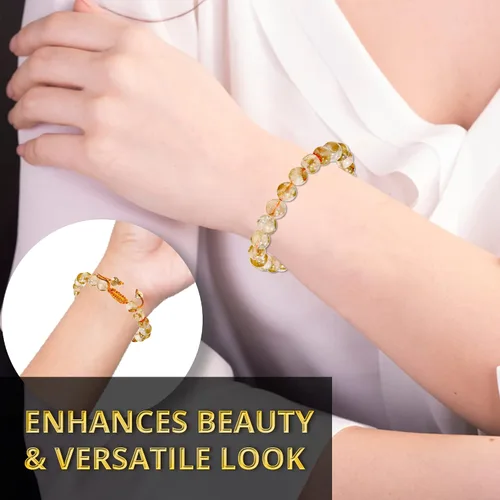 Miniatura 137 de Adjustable Crystal Bracelet – Gemstone Bead Bracelet with Adjustable Macrame String – Chic Gemstone Bracelet for Men and Women – 8mm Round Healing