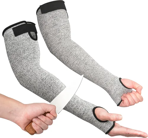 Miniatura 10 de OriStout Mangas de jardinería resistentes a cortes con orificio para el pulgar, verde, 2 pares, mangas protectoras para brazo para trabajo