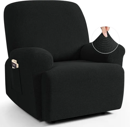 Miniatura 37 de TAOCOCO Funda reclinable de 4 piezas, funda elástica para sofá reclinable de 4 piezas, funda reclinable con 1 asiento, protector suave, fundas