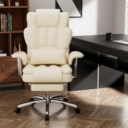 Miniatura 2 de Big and Tall Executive Office Chair with Adjustable Footrest PU Leather Reclining Computer Chair Ergonomic High Back Swivel Heavy Duty for Home