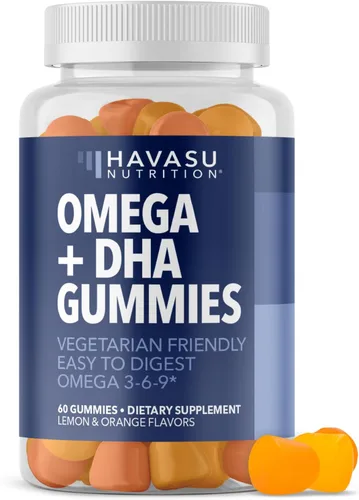 Gomitas Omega 3 6 9 + DHA para adultos, alternativa al aceite de pescado a base de plantas con aceite de semilla de chía y algas, apoya la función