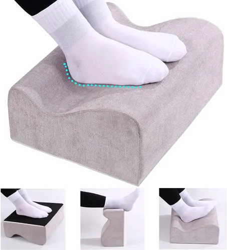 Miniatura 10 de Reposapiés para debajo del escritorio en el trabajo, reposapiés ergonómico debajo del escritorio con funda lavable, taburete de espuma viscoelástica