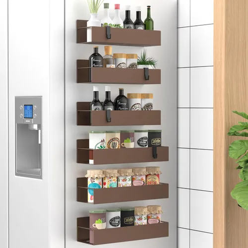 Miniatura 27 de HuggieGems Paquete de 4 Organizadores Magnéticos de Almacenamiento de Especias para Refrigerador y Horno, Organizadores y Almacenamiento Gris