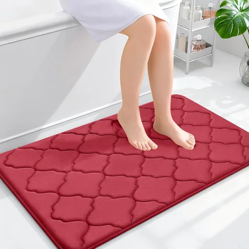 Miniatura 209 de OLANLY Alfombra de Baño de Espuma Viscoelástica de 24 x 16 pulgadas, Ultra Suave y Absorbente, Alfombras de Baño Antideslizantes, Cómodas, Lavables