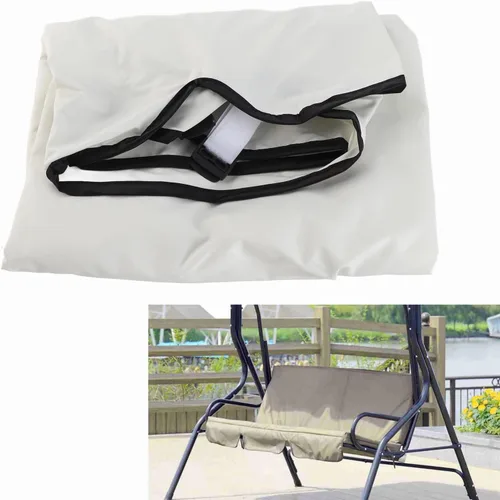 Miniatura 5 de Keenso Funda de cojín para columpio, 3 asientos, impermeable, para exteriores, para patio, jardín, 60 x 20 x 20 pulgadas Beige