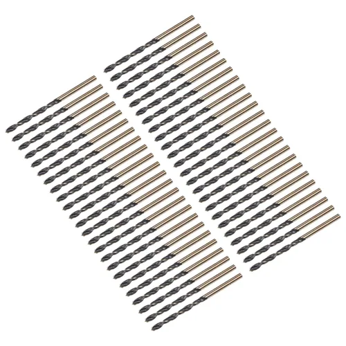 Miniatura 10 de uxcell Brocas Jobber de 0.118 in (0,118 pulgadas) de nitruro negro y oro recubierto de titanio M2 de alta velocidad (HSS) Brocas helicoidales