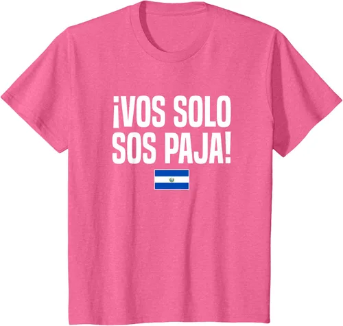 Miniatura 58 de Camiseta Vos Solo Sos Paja Salvadoran Slang Bandera de El Salvador, Negro