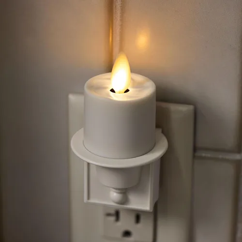Miniatura 2 de Luminara Luz nocturna sin llama con sensor automático oscuro de luz del atardecer al amanecer, enchufe de pared blanco luz LED nocturna