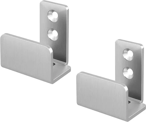 Miniatura 13 de JUBEST Guía de piso negro mate para montaje en pared, herrajes para puertas corredizas de granero de hasta 1-3/4 pulgadas de ancho y 1-7/8 pulgadas