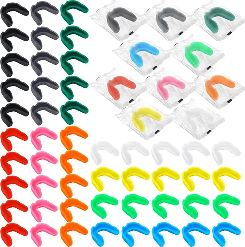 Miniatura 13 de Frienda - 50 protectores bucales de fútbol a granel juvenil, boquilla deportiva atlética para chicle para hockey, karate, baloncesto, boxeo