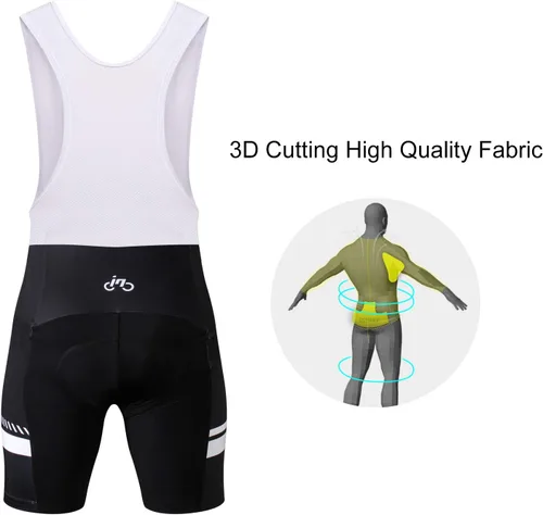 Miniatura 5 de INBIKE Conjunto de camiseta de ciclismo para hombre, reflectante, transpirable, traje de ciclismo de secado rápido, con pantalones cortos acolchados