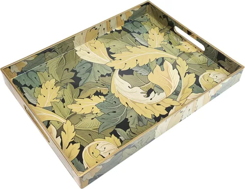 Miniatura 17 de Spsyrine - Bandeja de servir con asas, bandeja decorativa de plástico para mesa de café, sala de estar, decoración del hogar, 3040B