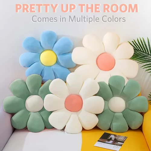 Miniatura 3 de Almohada de flores, almohadas de margaritas, cojín de asiento de almohada de 21.6 pulgadas, almohadas decorativas estéticas para sofá, cama