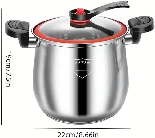 Miniatura 3 de Olla de presión de acero inoxidable de 6 cuartos de galón, ahorra un 70% de tiempo de cocción, Olla De Presion con sistema de tapa giratoria