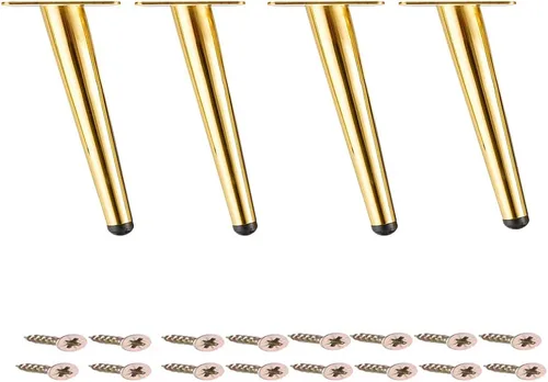 Miniatura 10 de Osring Patas de muebles de 16 pulgadas, patas redondas de metal cónico dorado para mesa, muebles inclinados para gabinete, accesorios para mesa