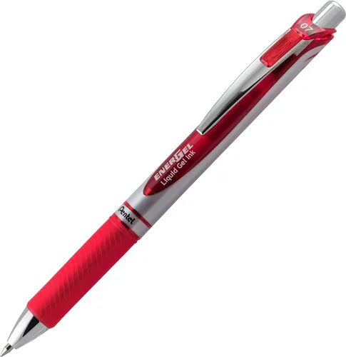 Miniatura 3 de Pentel EnerGel RTX Bolígrafos de tinta de gel, punta de metal de 0.7mm, tinta color negro / rojo / azul, paquete de 3 (BL77BP3M), surtido