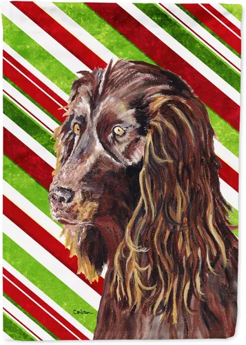 Miniatura 196 de Caroline's Treasures SC9334GF - Bandera decorativa para jardín, diseño de bastón de caramelo inglés, diseño de bulldog inglés, tamaño jardín