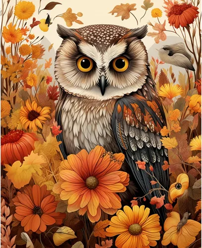 Miniatura 13 de Kits de pintura de bosque de hongos para adultos, pintura natural por números para adultos sobre lienzo, flores, pintura al óleo, arte acrílico