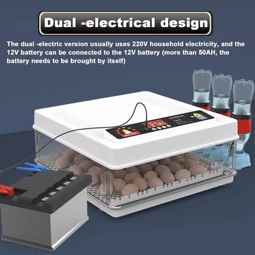 Miniatura 8 de Incubadora de huevos 98,120,128, incubadora de pollos completamente automática con volteador automático de huevos y adición de agua, incubadoras