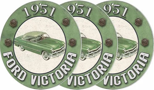 Brotherhood Letreros de metal para Ford Victoria Coupe Green Reproduction Car Company de Garaje, decoración de metal estilo vintage, estaño de