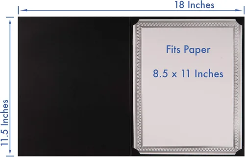 Miniatura 4 de Paquete de 25 portacreditados, 25 tapas de certificados para papel de tamaño carta, carpetas de certificados, color negro, 9 x 11.5 pulgadas