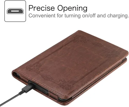 Miniatura 5 de Fintie Folio para Kindle Paperwhite - Funda de cuero vegano, anti golpes, estilo libro con reposo y despertador automático