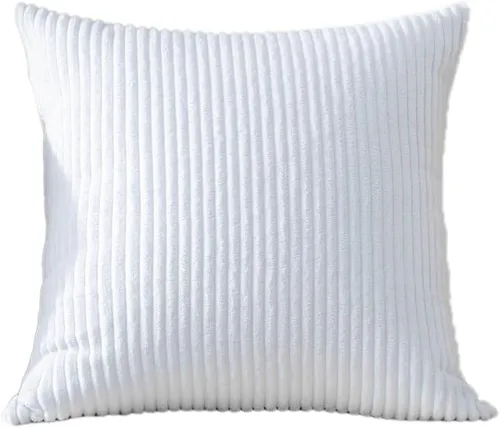 Miniatura 267 de Artscope Fundas de Almohada de Pana a Rayas Acogedoras Súper Suaves Decorativas Cuadradas Fundas de Cojín para Sofá Sillón Dormitorio Decoración