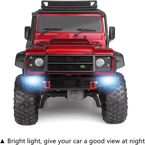Miniatura 5 de INJORA Parachoques delantero ajustable con luz LED para TRX4 Axial SCX10 SCX10 II 90046 90047 RC pieza de actualización de coche (negro)