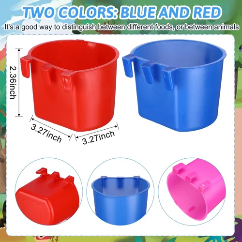 Miniatura 2 de 100 tazas en jaula para pollo, 8 onzas, cuenco colgante de agua para pájaros, jaula de conejo, plato de alimentación de aves de corral, mascotas