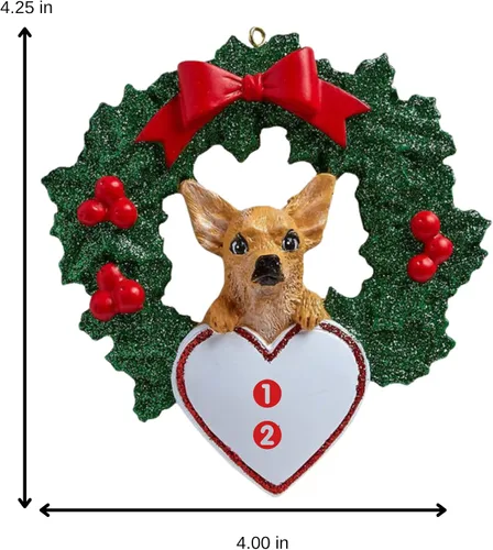 Miniatura 3 de Adornos personalizados para árbol de Navidad 2025 para mascotas, Chihuahua con corona, recuerdo para los amantes de los perros de los cachorros