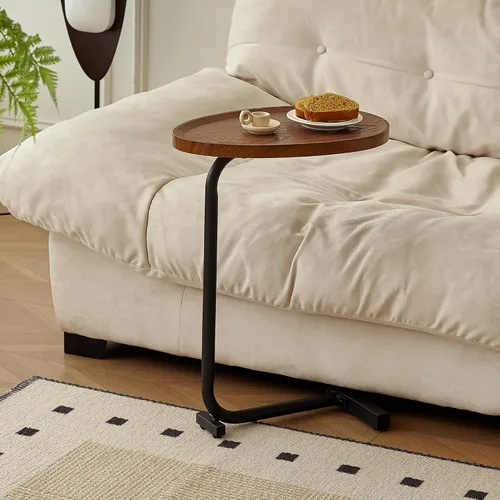 Miniatura 2 de 2PCS C Shaped Side Table Sofa Table, Small End Tables for Living Room,Modern Night Stand for Bedroom (Brown)