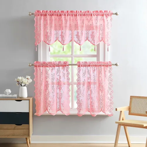 Miniatura 15 de Warm Home Designs Par de 2 paneles de cortina de encaje semitransparentes de color blanco de 54 pulgadas de ancho x 84 pulgadas de largo, cenefas