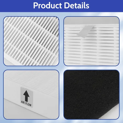 Miniatura 5 de Paquete de 6 filtros HEPA HPA300 de repuesto para purificador de aire Honeywell HPA300 compatible con filtros HPA304 HPA200 HPA3300B HPA5300, 6 HEPA