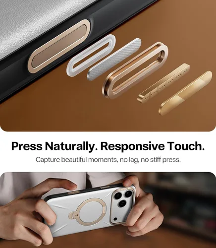 Miniatura 9 de TORRAS Q3 VegSkin - Funda de piel para iPhone 17 Pro Max, soporte magnético giratorio de 360 grados, compatible con MagSafe, control de cámara, a