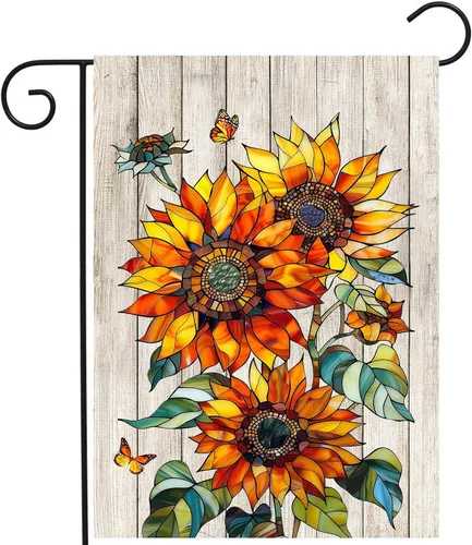 Miniatura 25 de Bandera de Jardín Memorial Mariposa Monarca Decoración Banderas de Girasol para Cementerio Bandera de Tumba Aquellos que Amamos No se Van, Vuelan